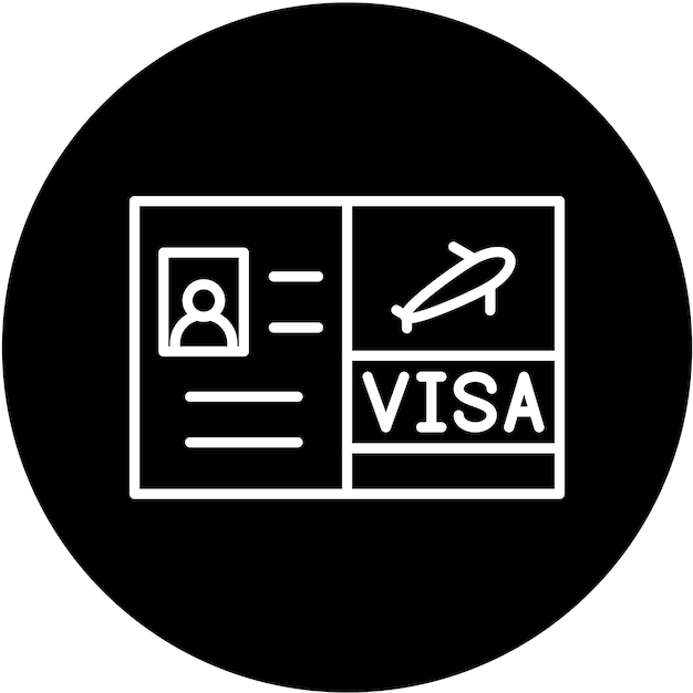 Diseño vectorial de estilo de icono de Visa para viajes