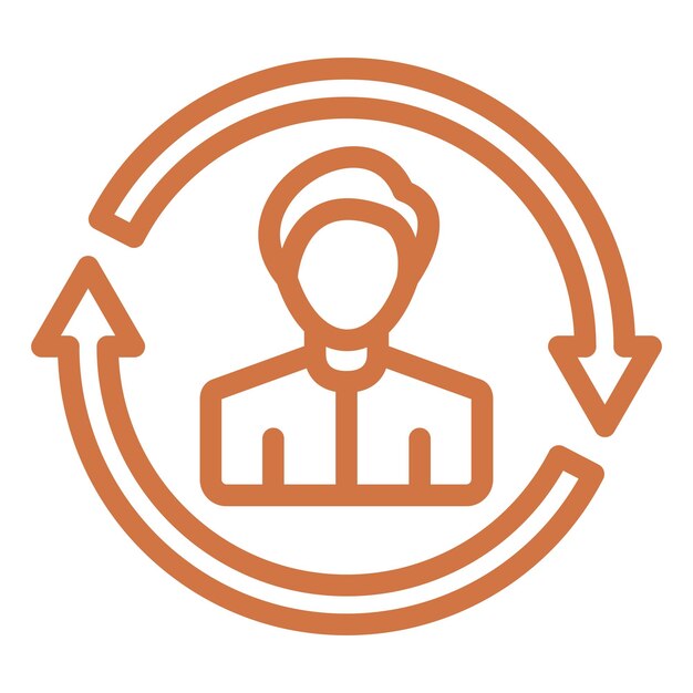 Diseño vectorial Estilo del icono del visitante que regresa