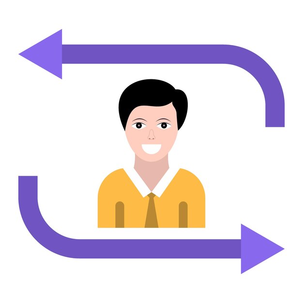 Diseño vectorial Estilo del icono del visitante que regresa