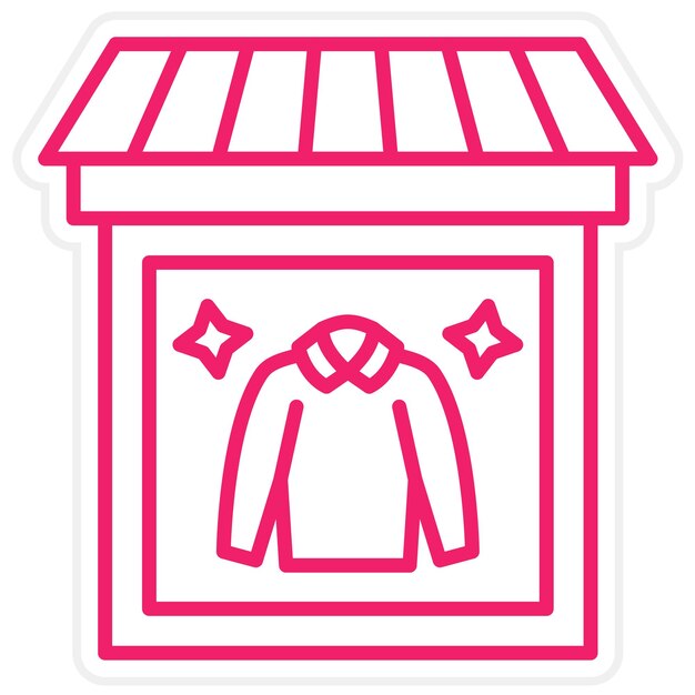 Diseño vectorial en el estilo del icono de visualización de la tienda