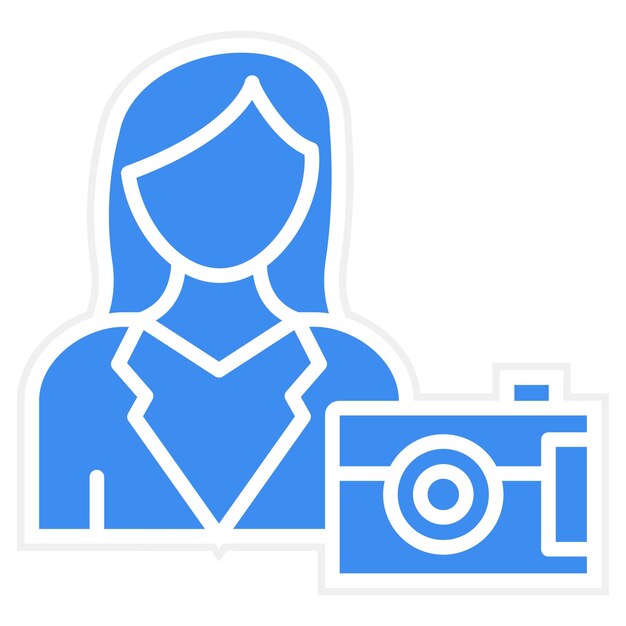 Diseño vectorial Estilo de icono de vlogger femenino