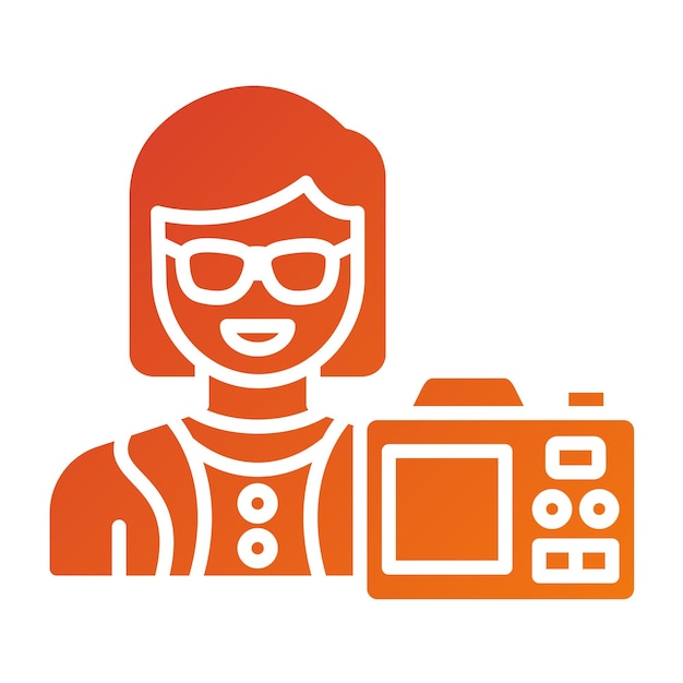 Diseño vectorial Estilo de icono de vlogger femenino