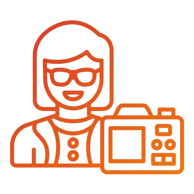 Diseño vectorial Estilo de icono de vlogger femenino