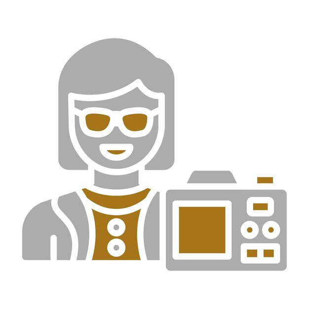 Diseño vectorial Estilo de icono de vlogger femenino