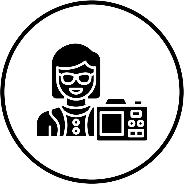 Diseño vectorial Estilo de icono de vlogger femenino