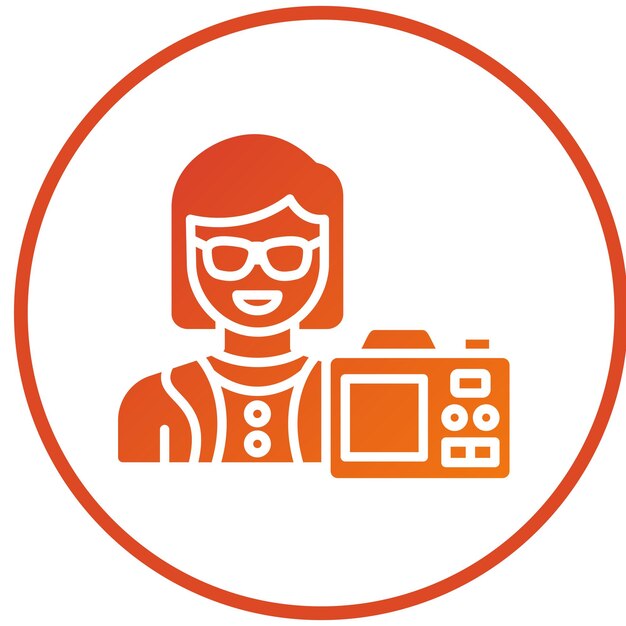 Diseño vectorial Estilo de icono de vlogger femenino