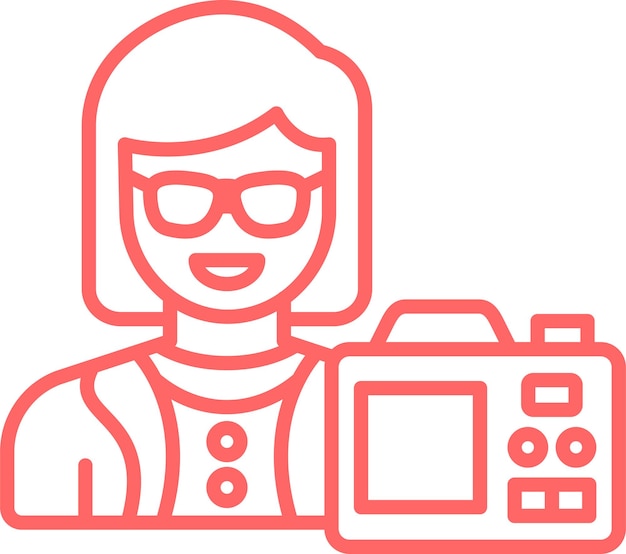 Diseño vectorial Estilo de icono de vlogger femenino