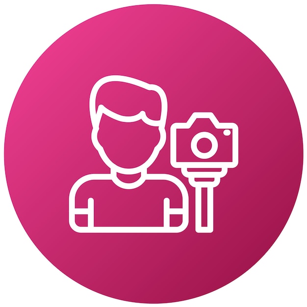 Diseño vectorial Estilo del icono del vlogger masculino