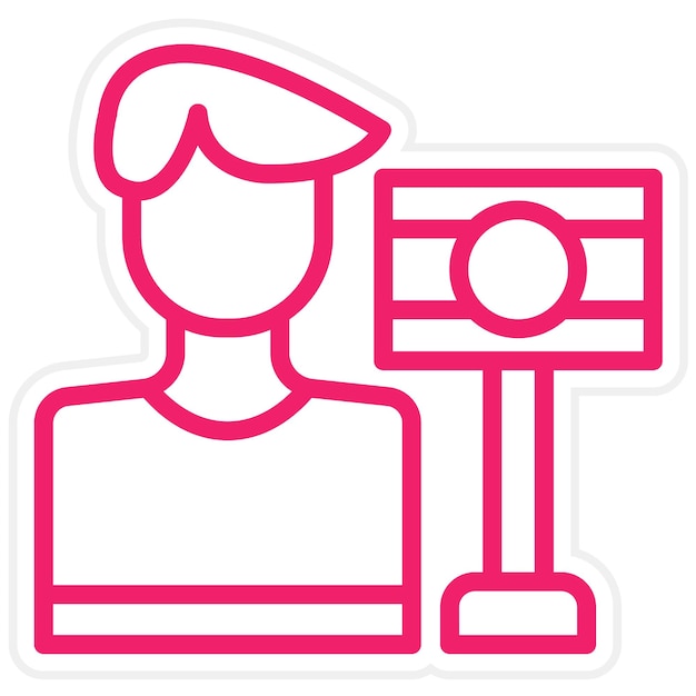 Vector diseño vectorial estilo de icono de vlogger visionario