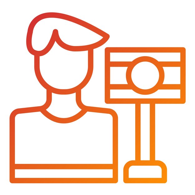 Diseño vectorial Estilo de icono de vlogger visionario