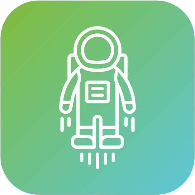 Diseño vectorial Estilo de ícono volador del astronauta