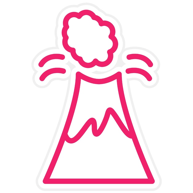 Diseño vectorial Estilo del icono del volcán