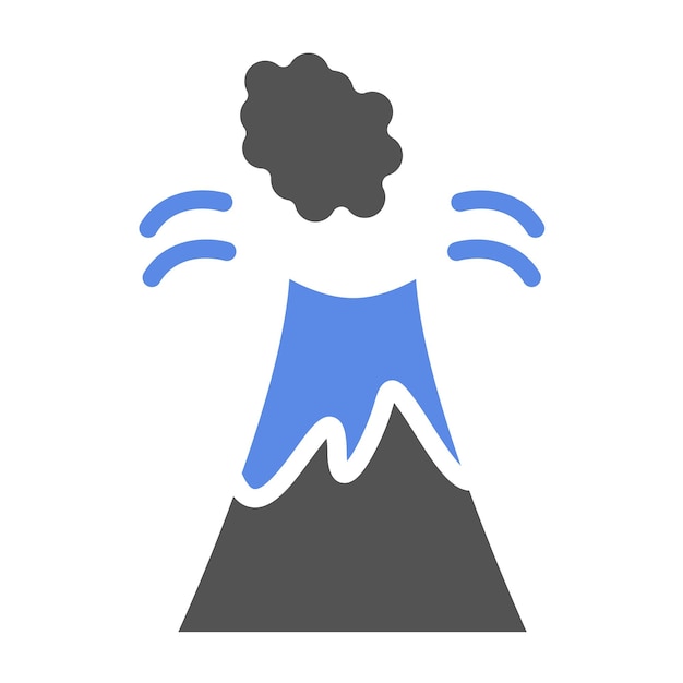 Diseño vectorial Estilo del icono del volcán