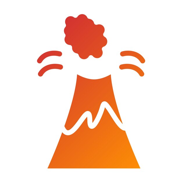 Diseño vectorial Estilo del icono del volcán
