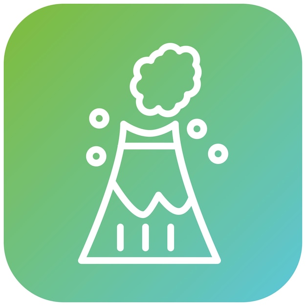 Diseño vectorial Estilo del icono del volcán