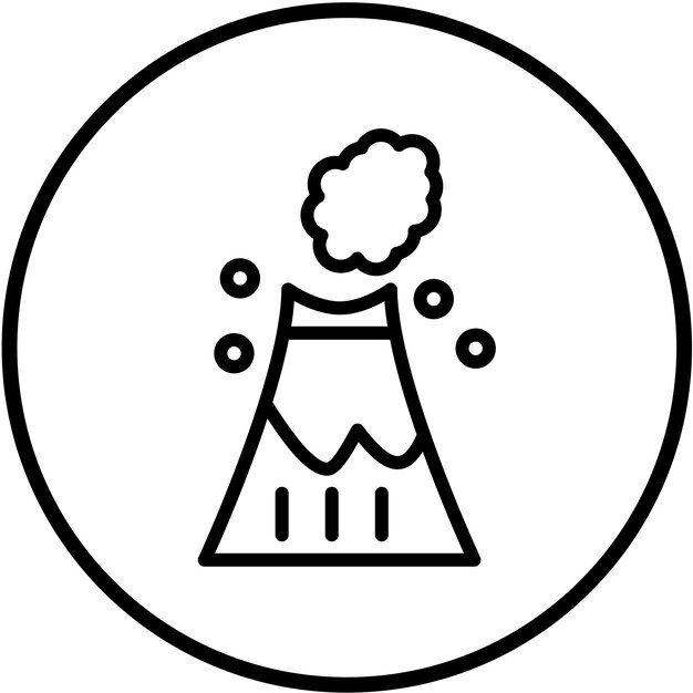 Diseño vectorial Estilo del icono del volcán