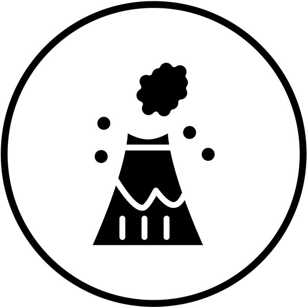 Diseño vectorial Estilo del icono del volcán