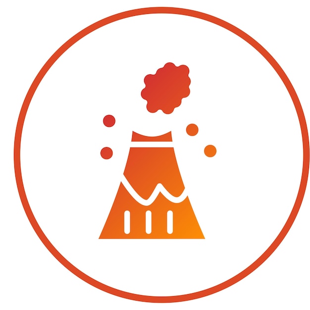 Diseño vectorial Estilo del icono del volcán
