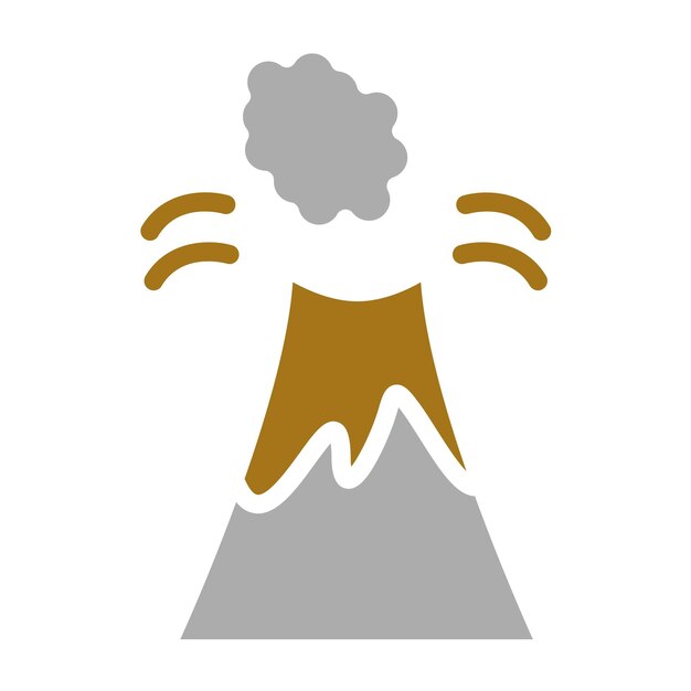 Diseño vectorial Estilo del icono del volcán