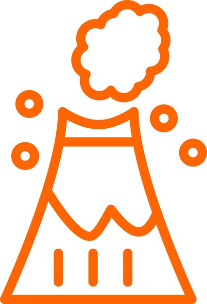 Diseño vectorial Estilo del icono del volcán