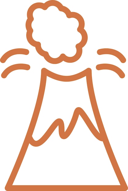 Diseño vectorial Estilo del icono del volcán