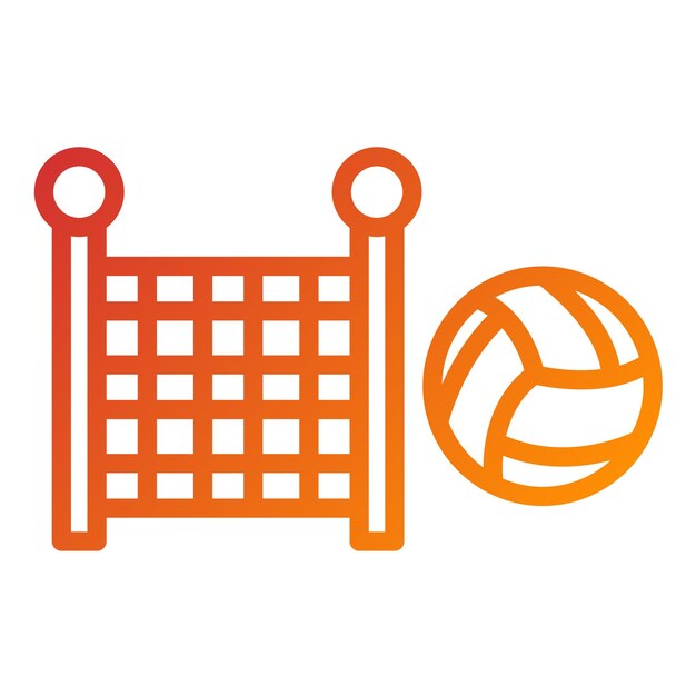 Diseño vectorial de estilo de icono de voleibol de playa
