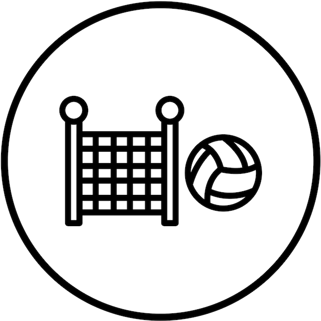 Diseño vectorial de estilo de icono de voleibol de playa