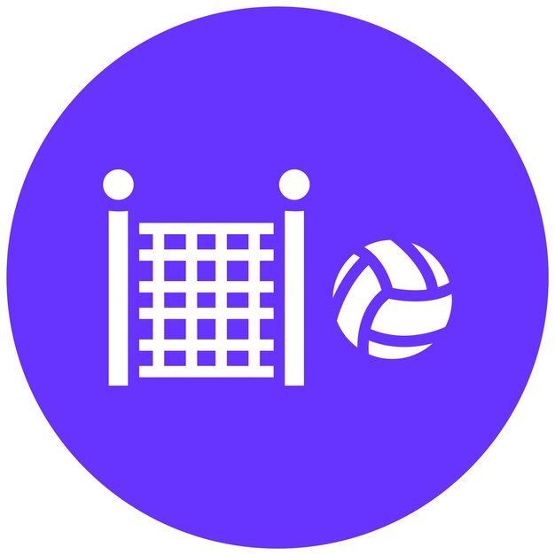 Diseño vectorial de estilo de icono de voleibol de playa