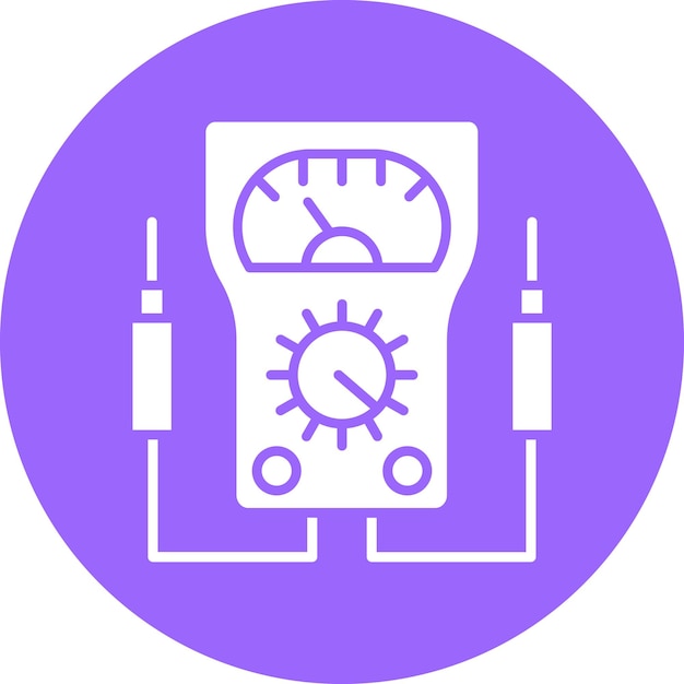 Diseño vectorial Estilo del icono del voltímetro