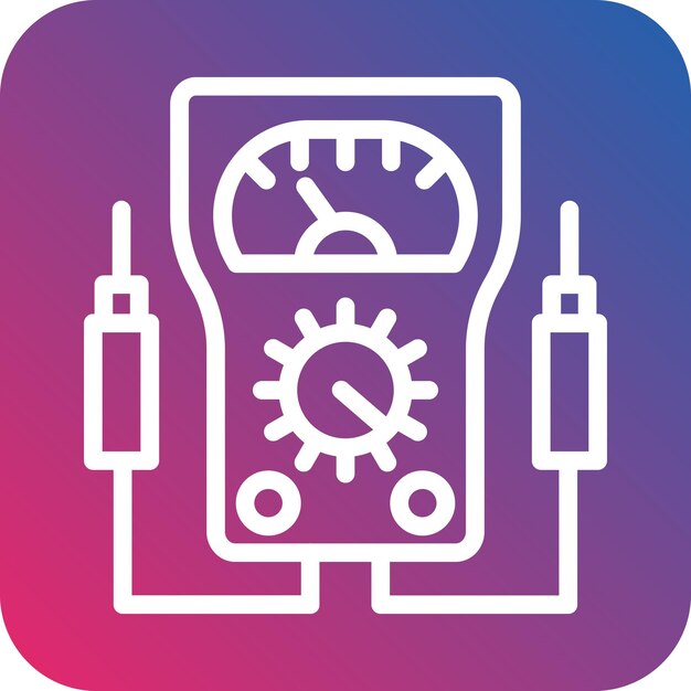 Diseño vectorial Estilo del icono del voltímetro