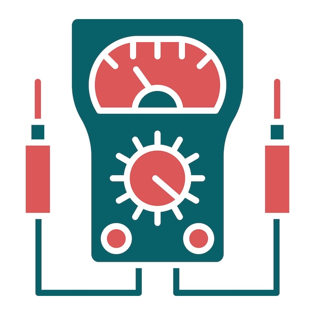 Diseño vectorial Estilo del icono del voltímetro