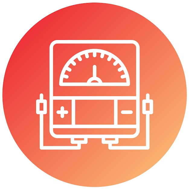 Diseño vectorial Estilo del icono del voltímetro