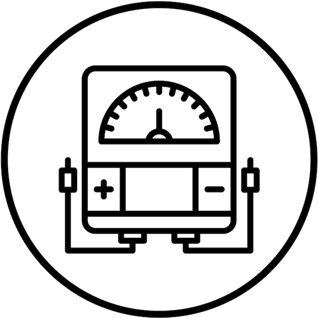 Diseño vectorial Estilo del icono del voltímetro