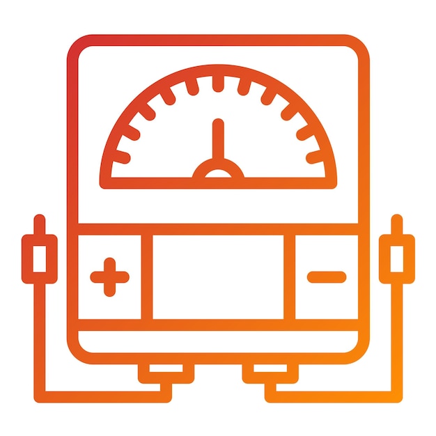 Diseño vectorial Estilo del icono del voltímetro
