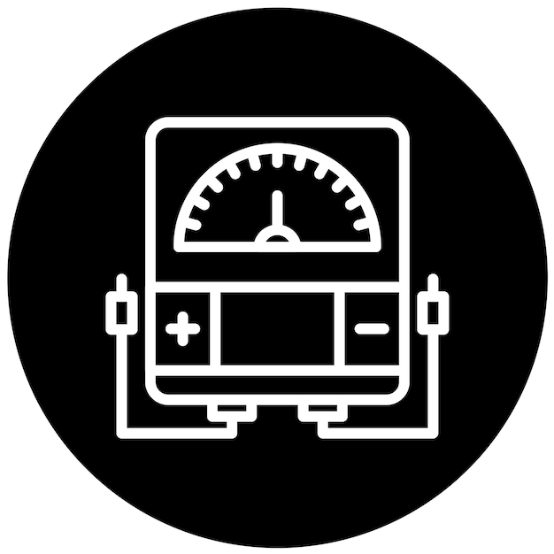 Diseño vectorial Estilo del icono del voltímetro