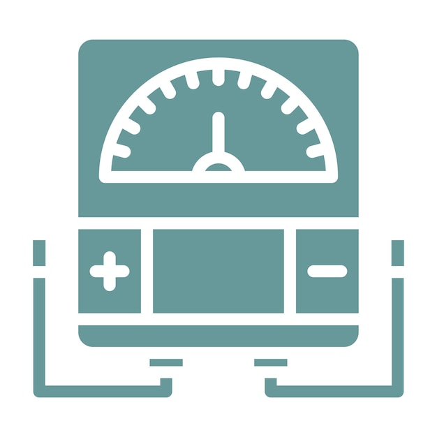 Diseño vectorial Estilo del icono del voltímetro