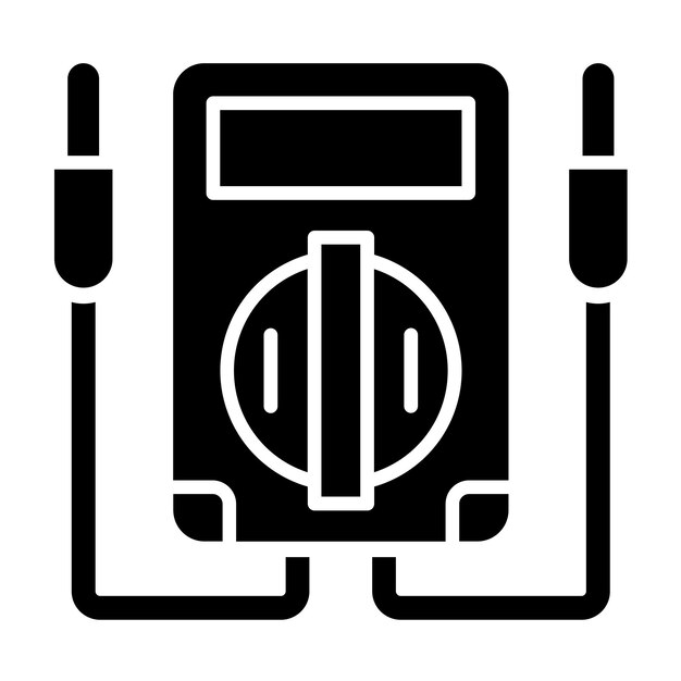Diseño vectorial Estilo del icono del voltímetro