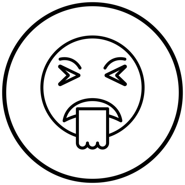 Diseño vectorial Estilo del icono de vomito