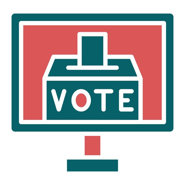 Diseño vectorial Estilo del icono de votación electrónica