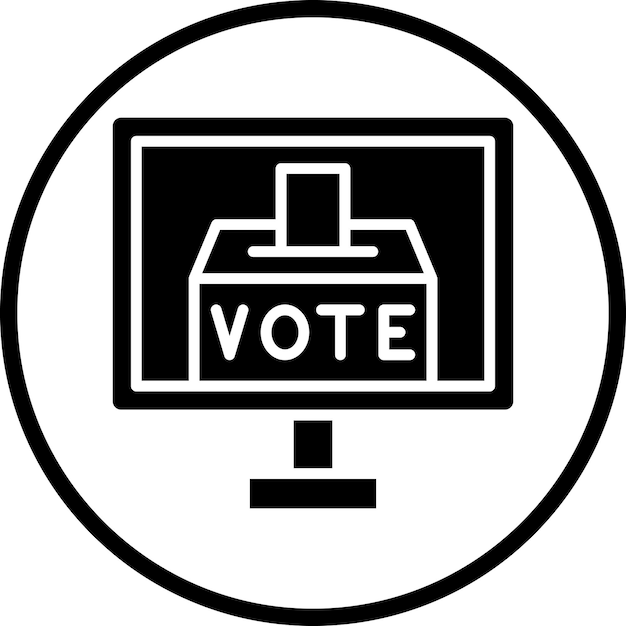 Diseño vectorial Estilo del icono de votación electrónica