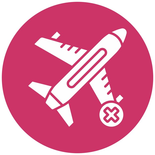 Diseño vectorial Estilo del icono de vuelo cancelado