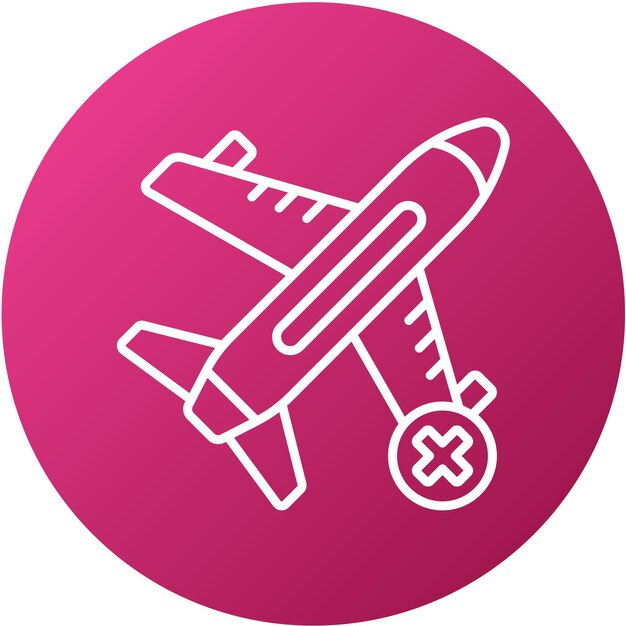 Diseño vectorial Estilo del icono de vuelo cancelado
