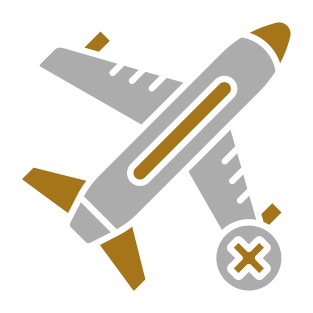 Diseño vectorial Estilo del icono de vuelo cancelado