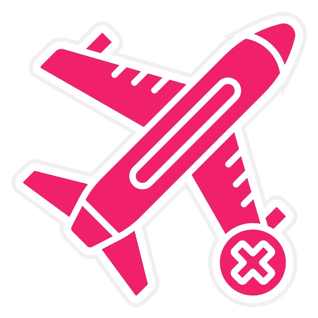 Vector diseño vectorial estilo del icono de vuelo cancelado