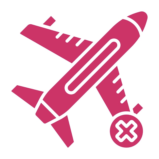 Diseño vectorial Estilo del icono de vuelo cancelado