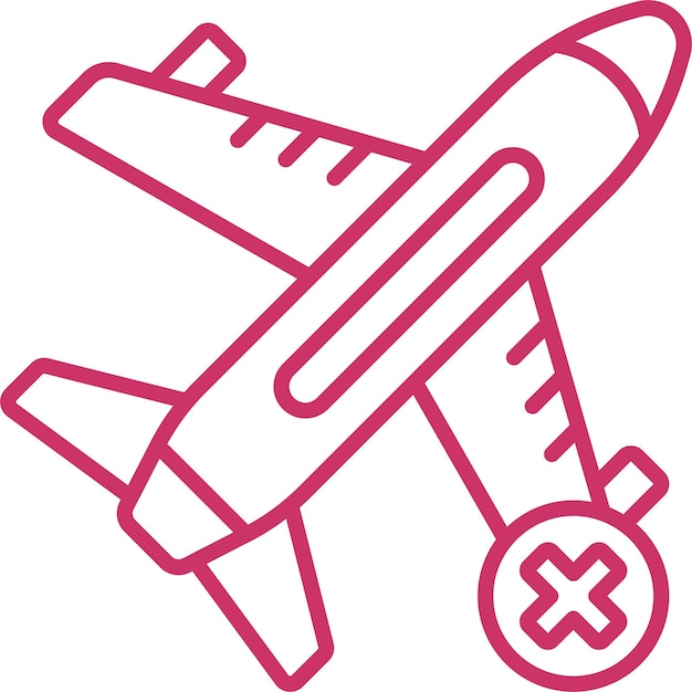 Diseño vectorial Estilo del icono de vuelo cancelado