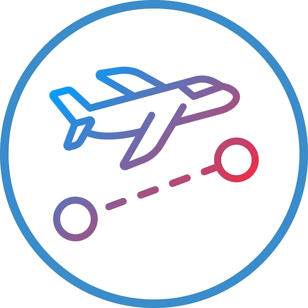 Diseño vectorial Estilo del icono de vuelo directo