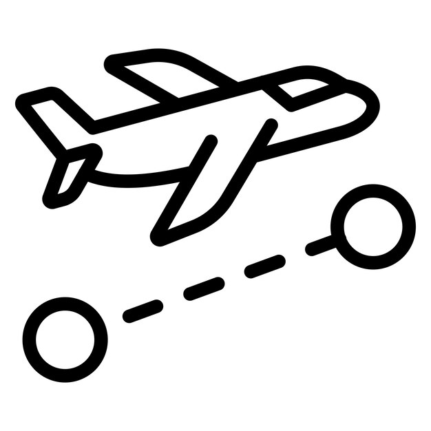 Vector diseño vectorial estilo del icono de vuelo directo