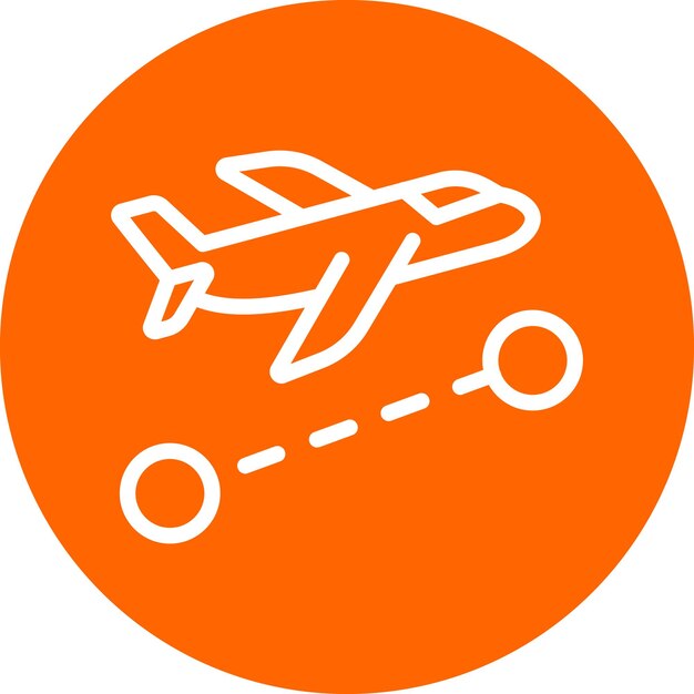 Diseño vectorial Estilo del icono de vuelo directo