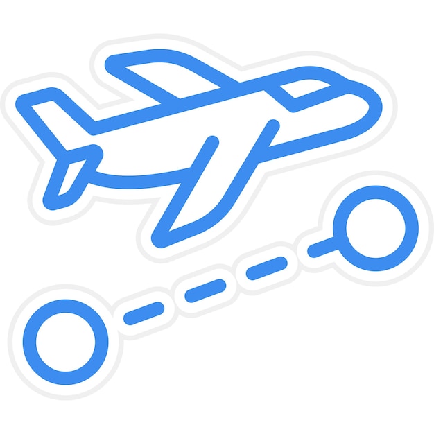 Diseño vectorial Estilo del icono de vuelo directo